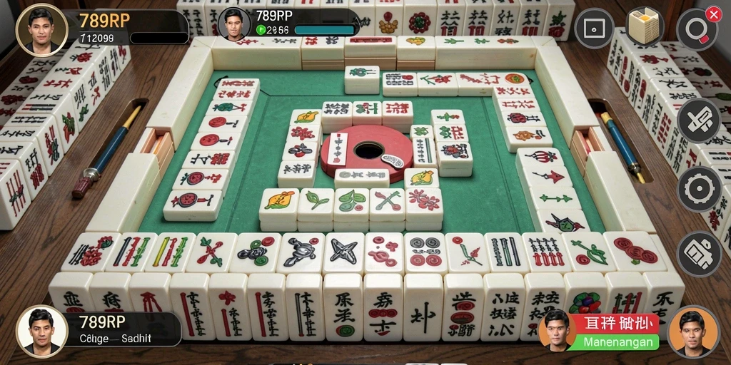 Screenshot dari gameplay Mahjong yang menampilkan keasyikan bermain.