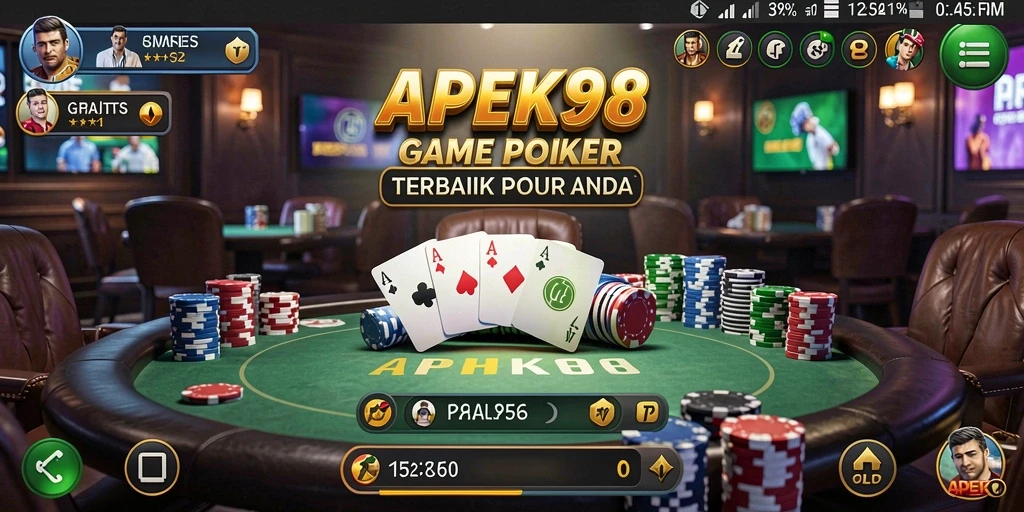 Tampilan gameplay poker seru di APEK88.