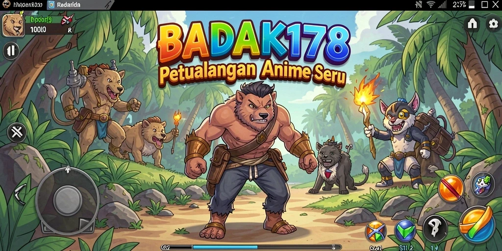 Tampilan seru dari gameplay BADAK178 yang penuh aksi anime.