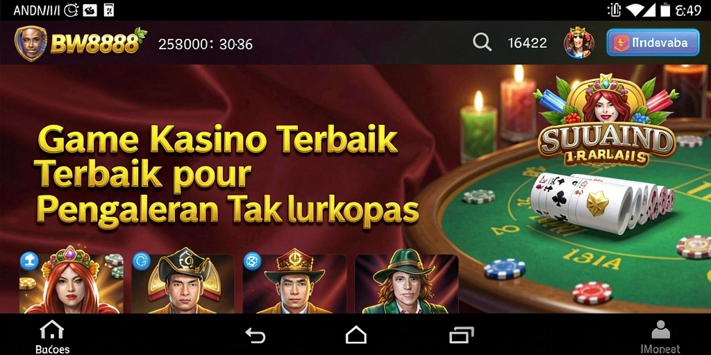 Tampilan menarik dari permainan Kasino di BW888.