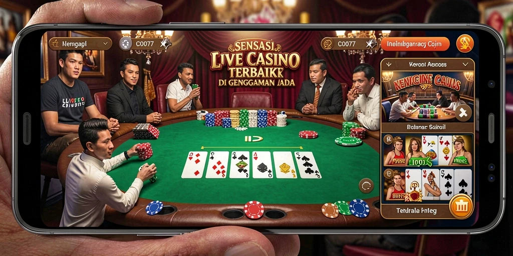 Tampilan menarik dari gameplay Live Casino C0077 yang mengasyikkan.