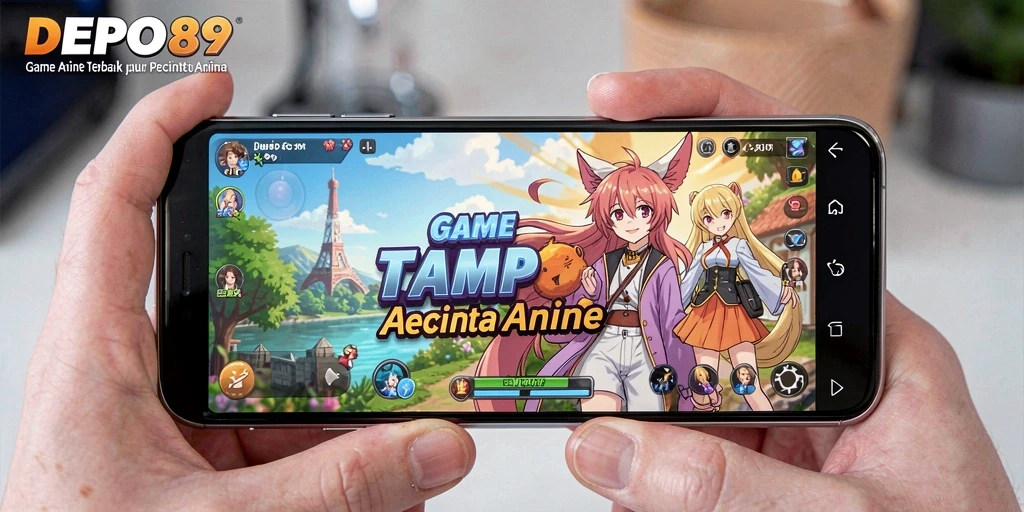 Screenshot gameplay DEPO89 menunjukkan aksi seru dan karakter anime memikat.
