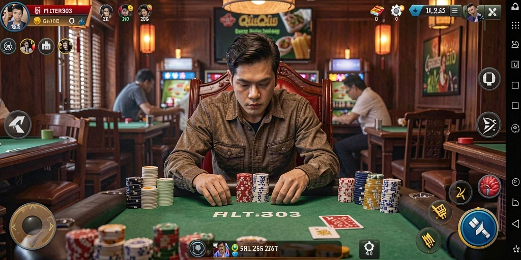 Tampilan gameplay menarik dari FILTER303 dengan suasana QiuQiu.