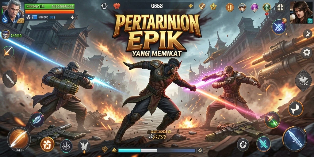 Screenshot G668 menampilkan aksi pertarungan yang intens dan berwarna.