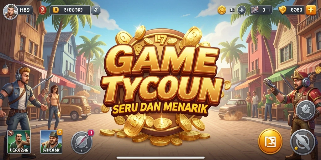 Tampilan gameplay H89 yang mengasyikkan saat membangun bisnis Tycoon.