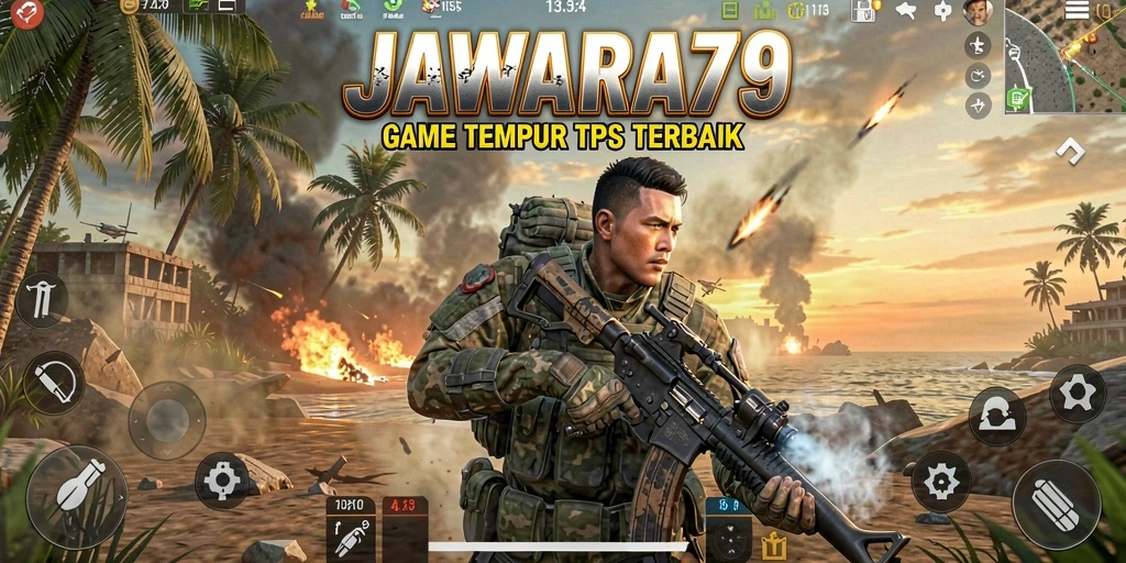 Screenshot menampilkan aksi intens gameplay TPS JAWARA79.