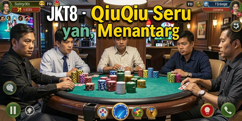 Screenshot gameplay JKT8 yang menunjukkan momen seru QiuQiu.