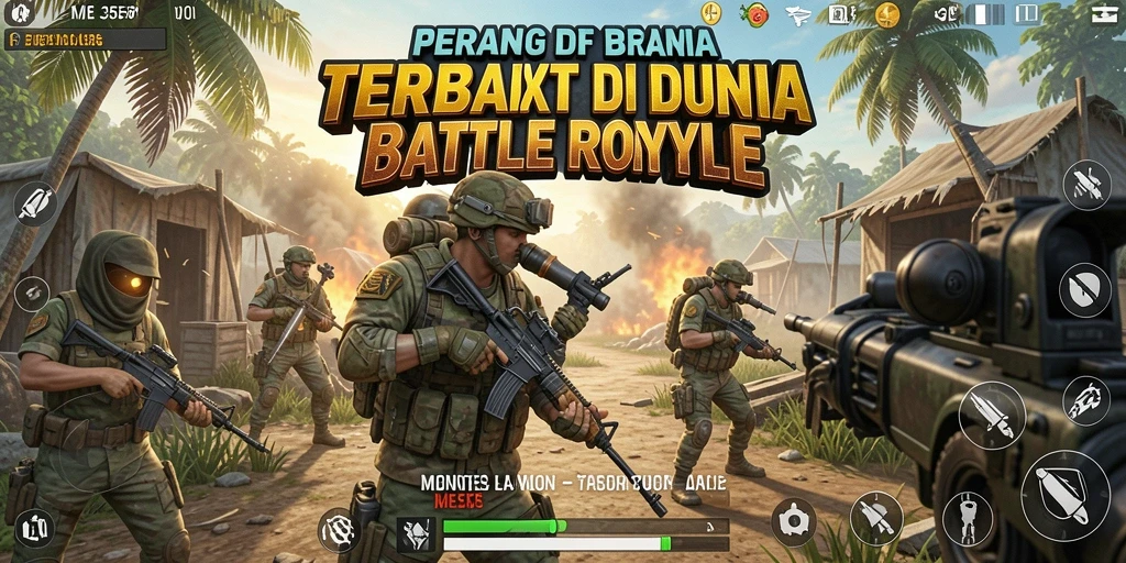 Tangkapan layar ME355 menampilkan aksi intens di arena Battle Royale.