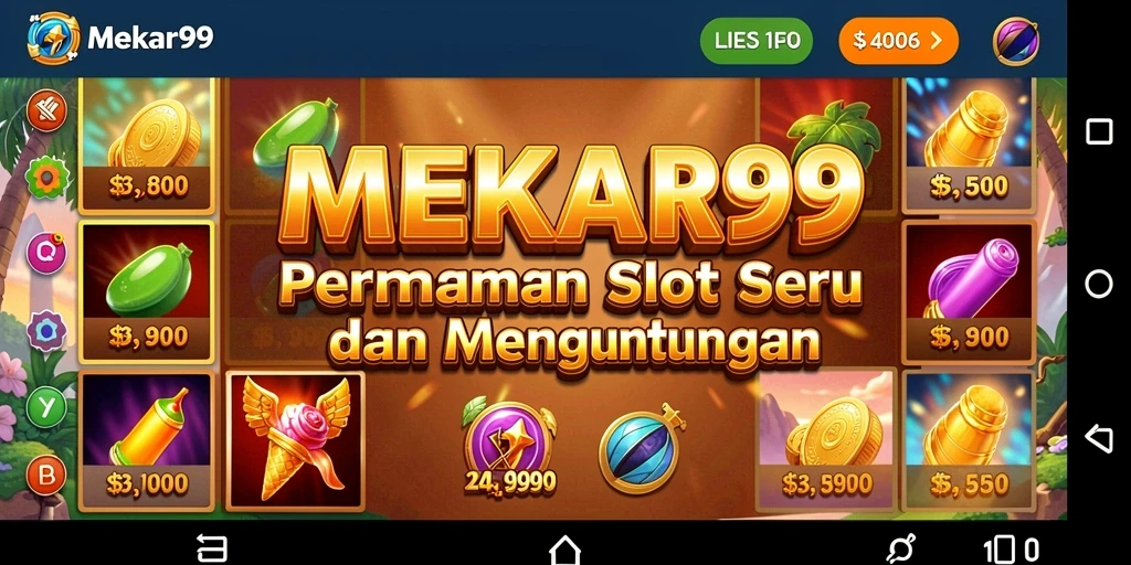 Tampilan gameplay Slot MEKAR99 yang menarik dan menghibur.