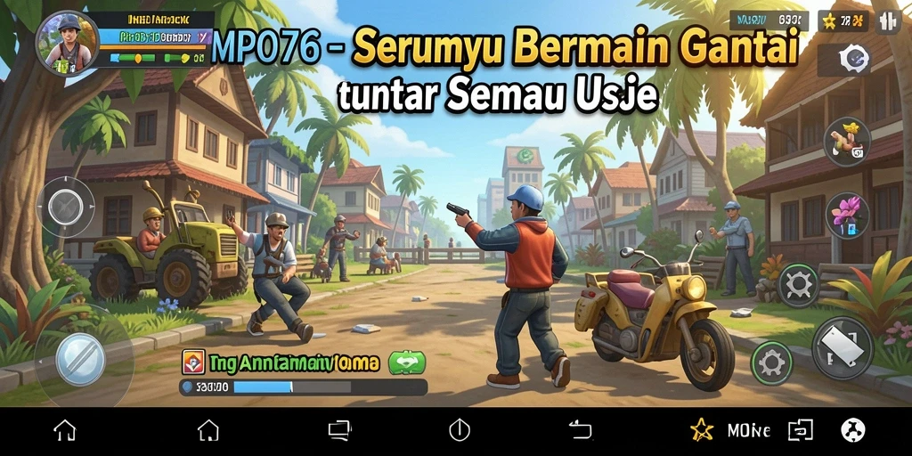 Tampilan gameplay seru MPO76 dengan karakter lucu.