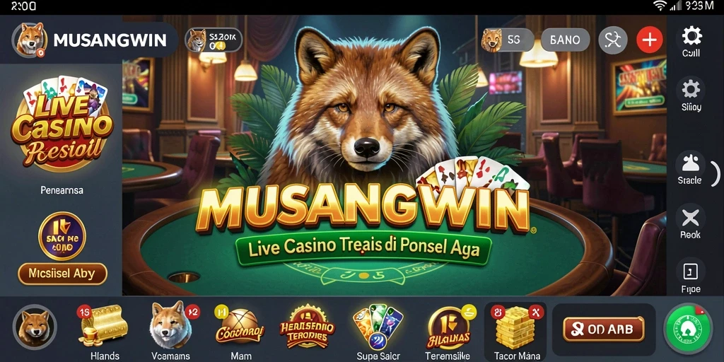 Tampilan gameplay Live Casino yang menarik di MUSANGWIN.