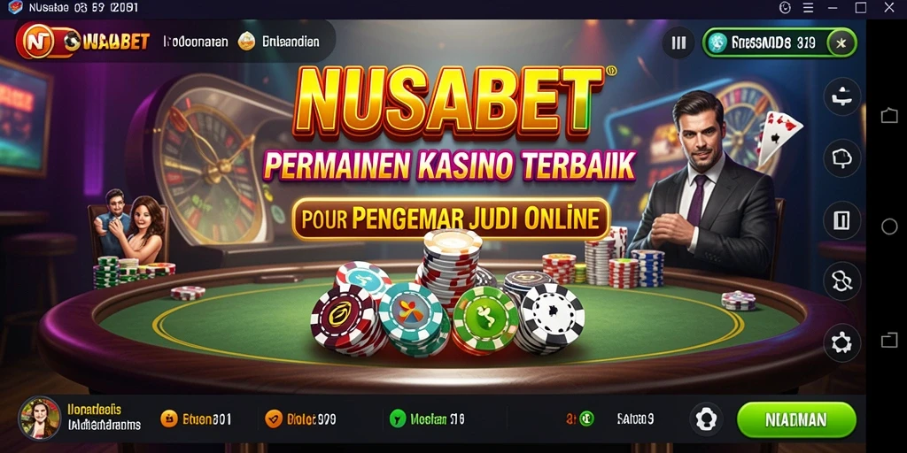 Tangkapan layar utama NUSABET menampilkan tampilan permainan kasino yang menarik.