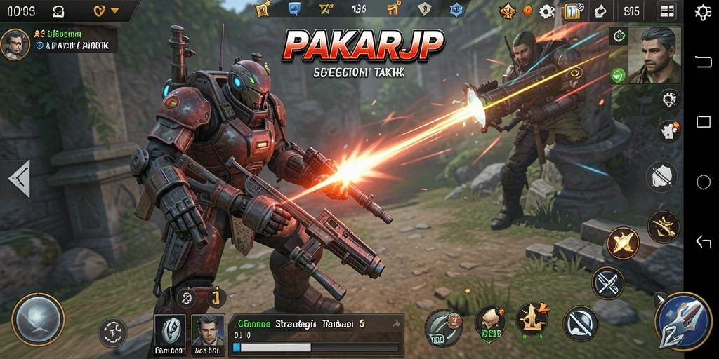 Screenshot gameplay PAKARJP, menampilkan aksi pertempuran strategi yang mendebarkan.