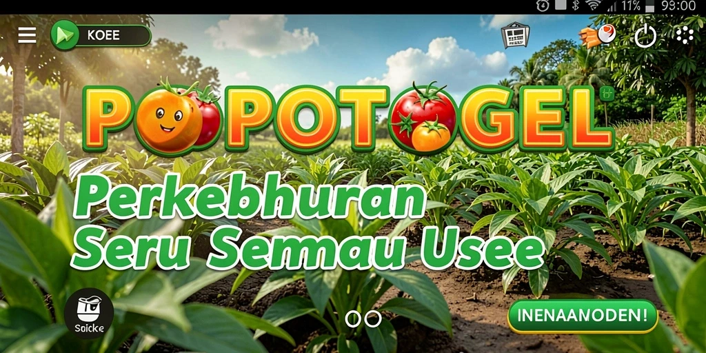 Screenshot utama POPOTOGEL menampilkan petani merawat kebun dengan penuh kasih.