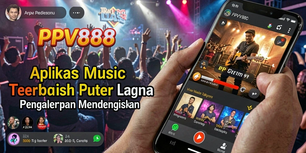Screenshot yang menunjukkan antarmuka PPV88 saat menjelajahi musik.