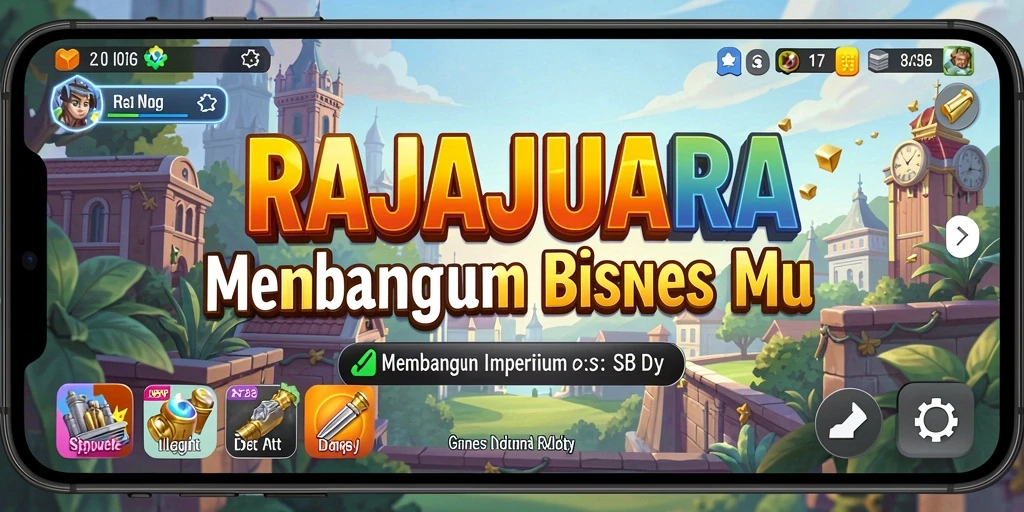 Tampilan gameplay seru dari RAJAJUARA yang menampilkan pengelolaan bisnis.