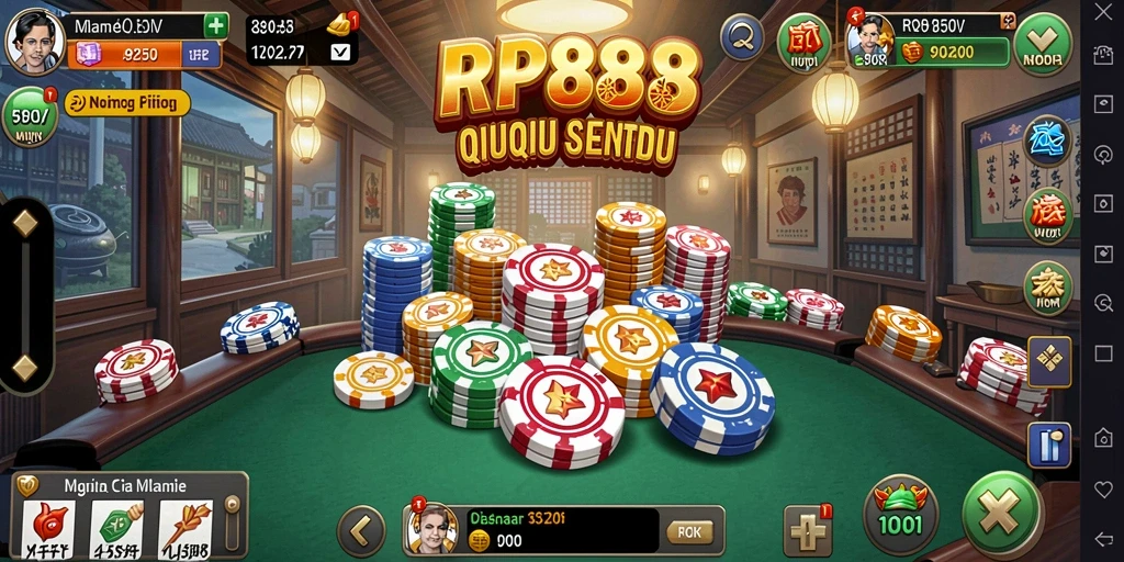 Tampilan menarik dari gameplay QiuQiu di RP888.