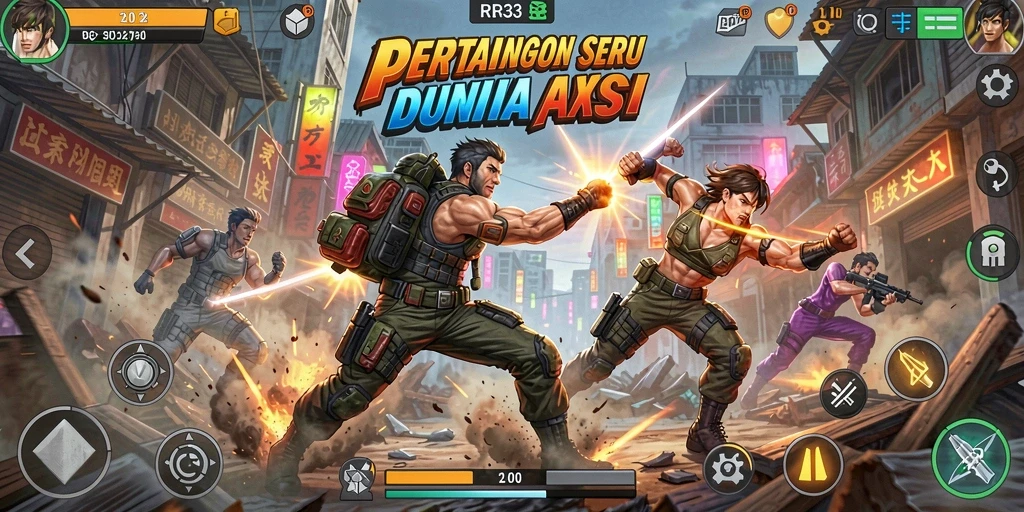 Tampilan aksi mendebarkan dalam game RR33 saat berhadapan dengan musuh.