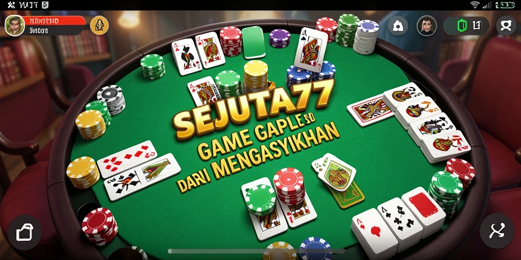 Tampilan gameplay SEJUTA77 yang seru dan penuh strategi Gaple.