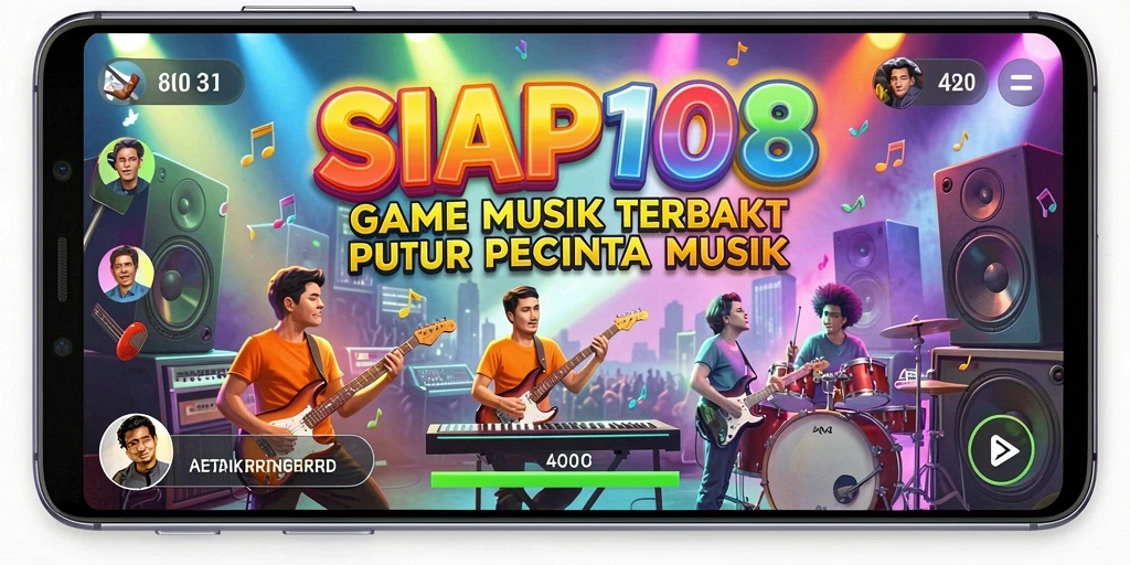 Tampilan gameplay SIAP108 dengan notasi musik yang menarik.