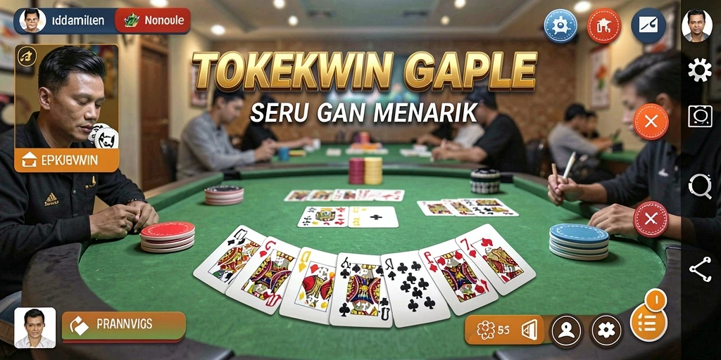 Screenshot gameplay TOKEKWIN yang menampilkan pengalaman bermain Gaple.
