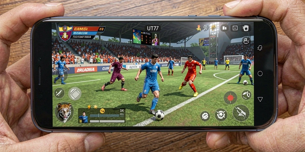 Screenshot gameplay UT77 yang menunjukkan aksi seru dalam olahraga.